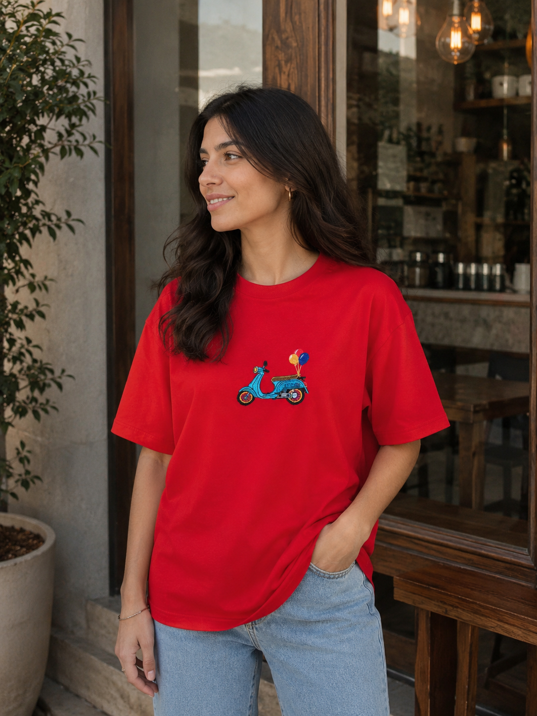 تیشرت زنانه مدل vespa کد ۷۰۰۱ کاملا سبک جنس تمام نخ